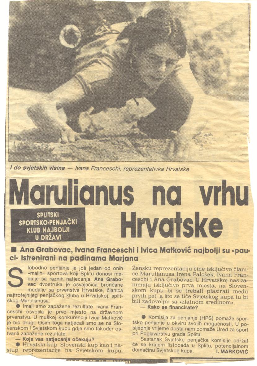 Marulianus na vrhu Hrvatske