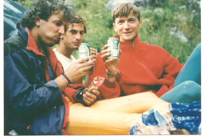 Tri Ivice nakon penjanja u Dolomitima 1990.