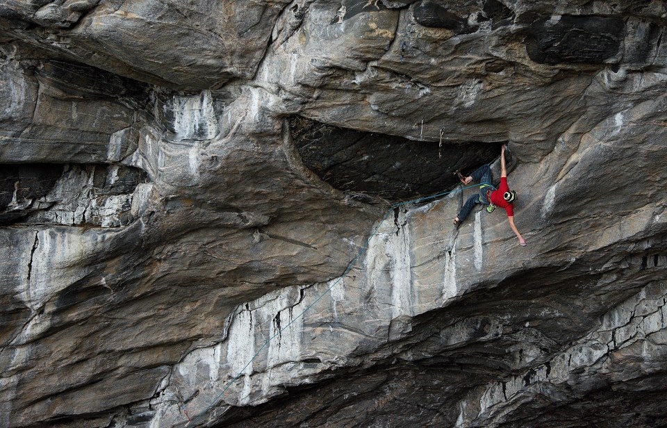 Ondra tijekom 8c+ sajta u Flatangeru...